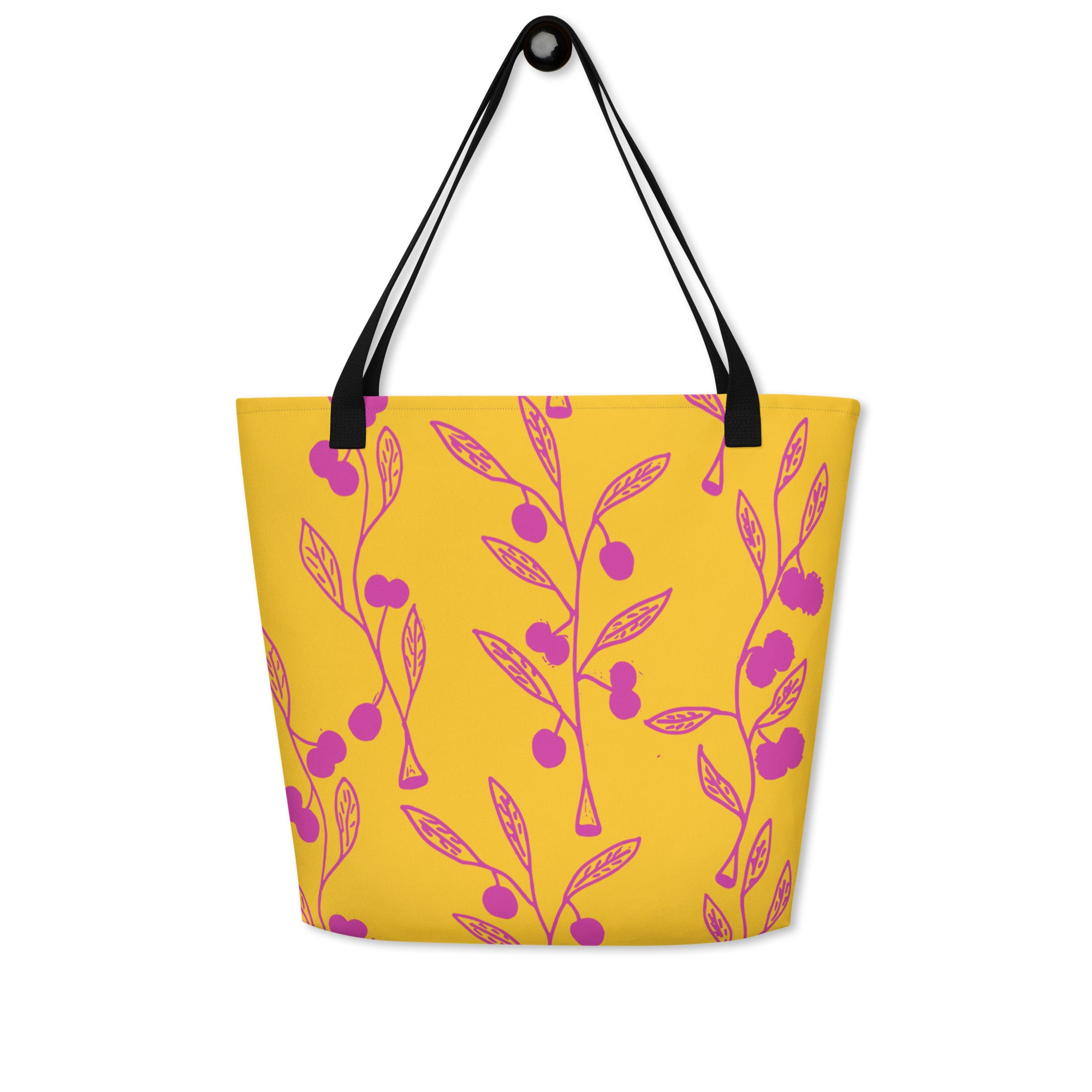 Wattle Tree Flower in Yellow Tote Bag-Barbara Bear-PaletTheory
