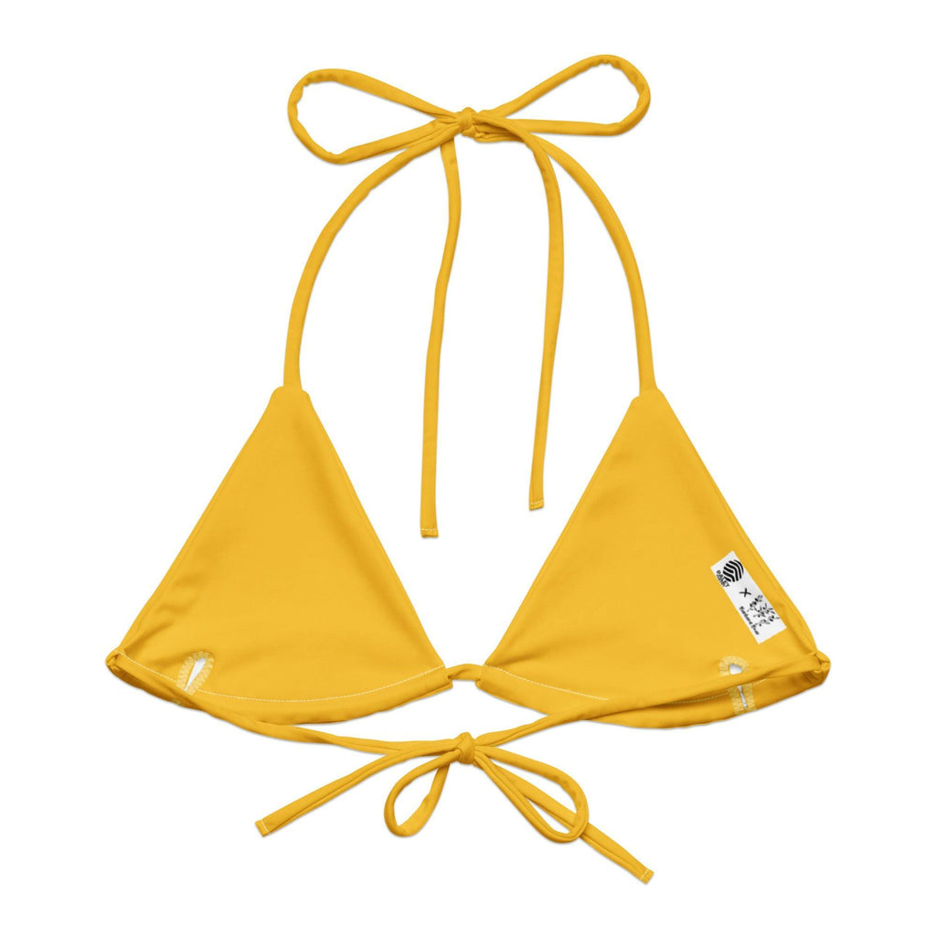 Wattle Tree Flower in Yellow Triangle Bikini Top-Barbara Bear-PaletTheory