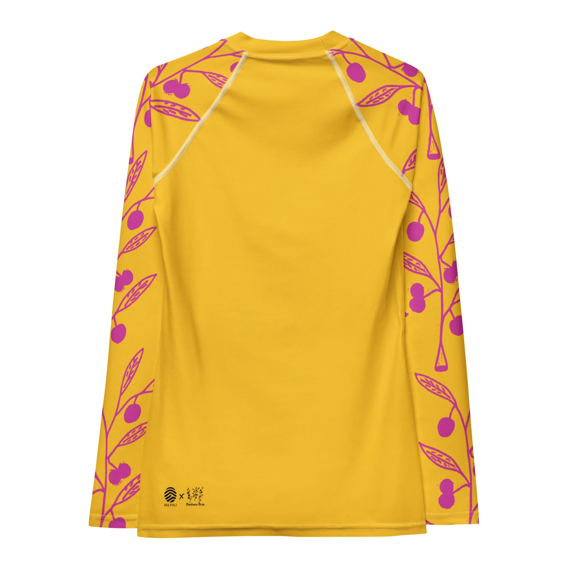 Wattle Tree Flower in Yellow Women's Long Rash Guard-Barbara Bear-PaletTheory