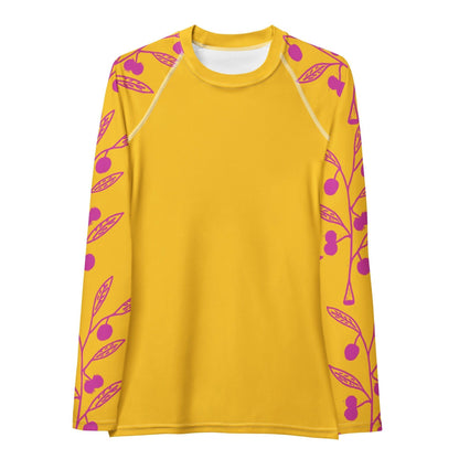 Wattle Tree Flower in Yellow Women's Long Rash Guard-Barbara Bear-PaletTheory