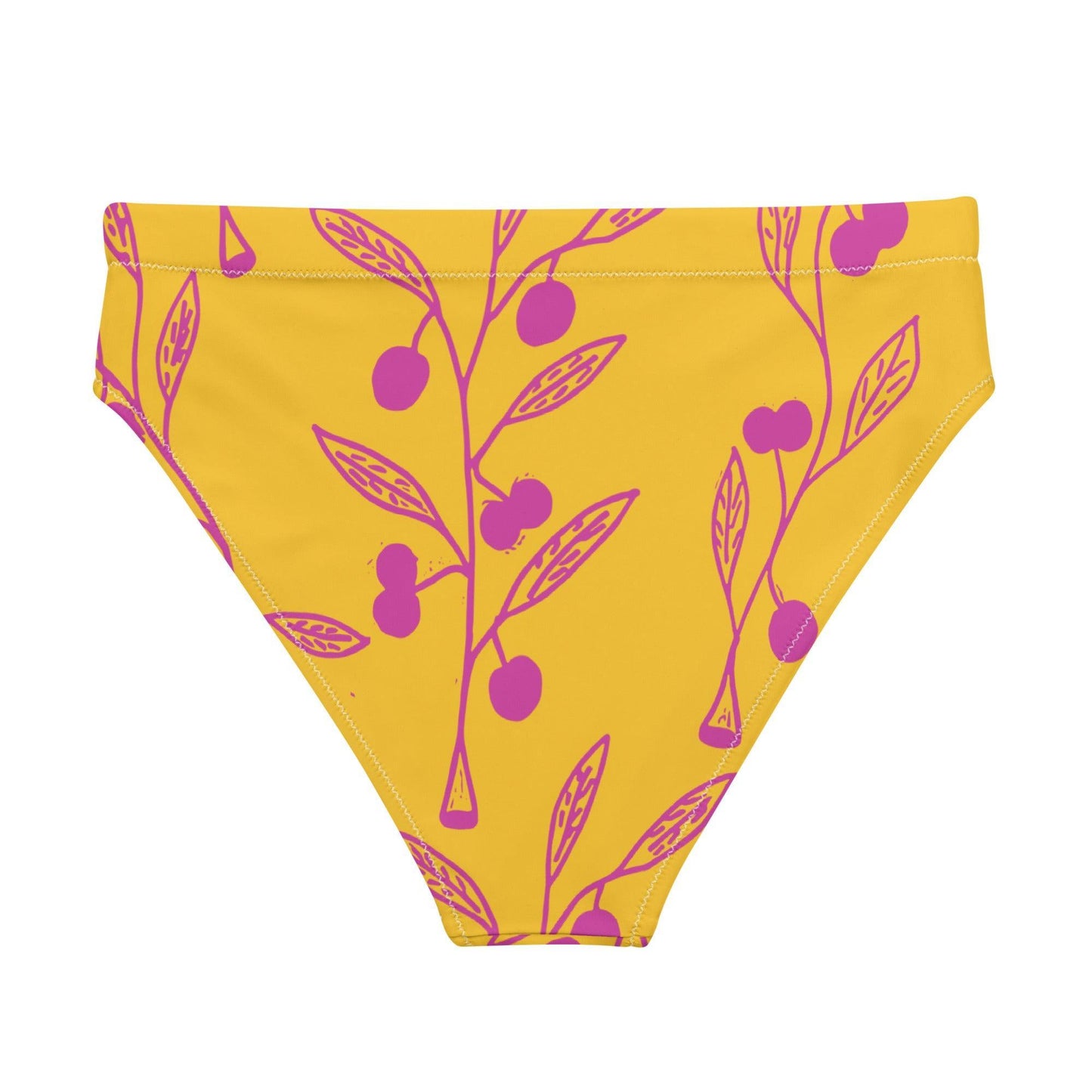 Wattle Tree Flower in Yellow high-waisted bikini bottom-Barbara Bear-PaletTheory