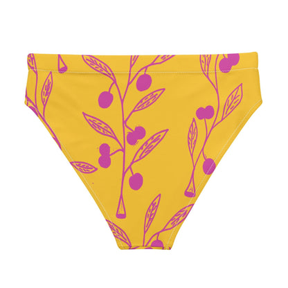 Wattle Tree Flower in Yellow high-waisted bikini bottom-Barbara Bear-PaletTheory
