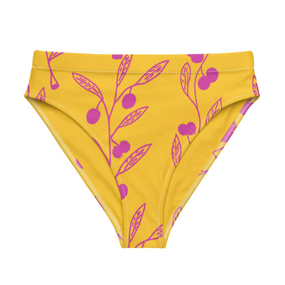 Wattle Tree Flower in Yellow high-waisted bikini bottom-Barbara Bear-PaletTheory