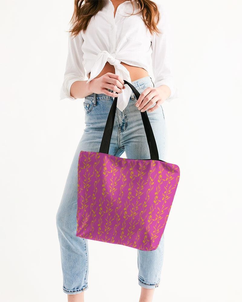 Wattle Tree Flowers Canvas Zip Tote-Barbara Bear-PaletTheory