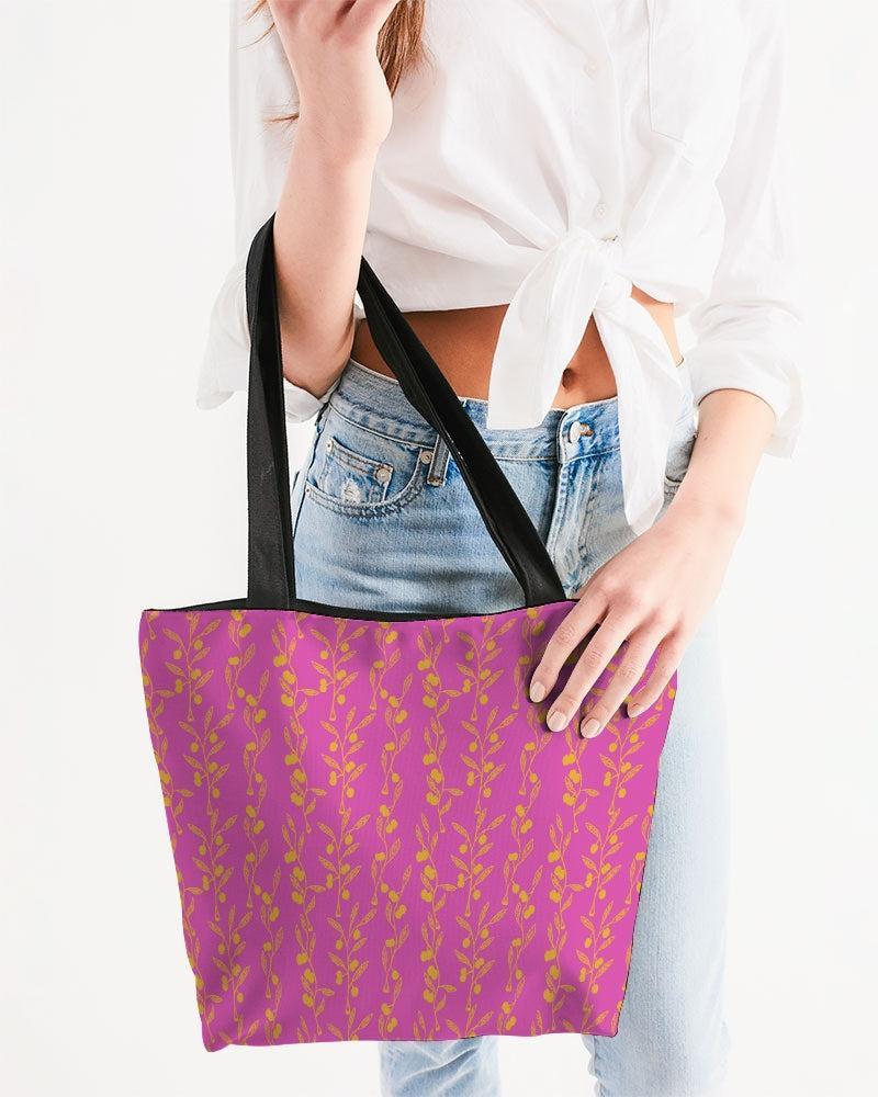 Wattle Tree Flowers Canvas Zip Tote-Barbara Bear-PaletTheory