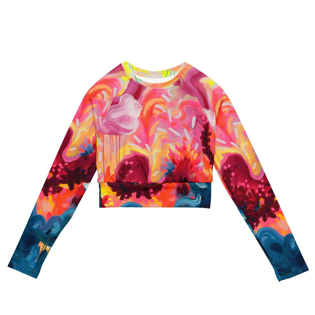Wild Fire - Long-sleeve Crop Top Rashguard women-Julie Amlin-PaletTheory