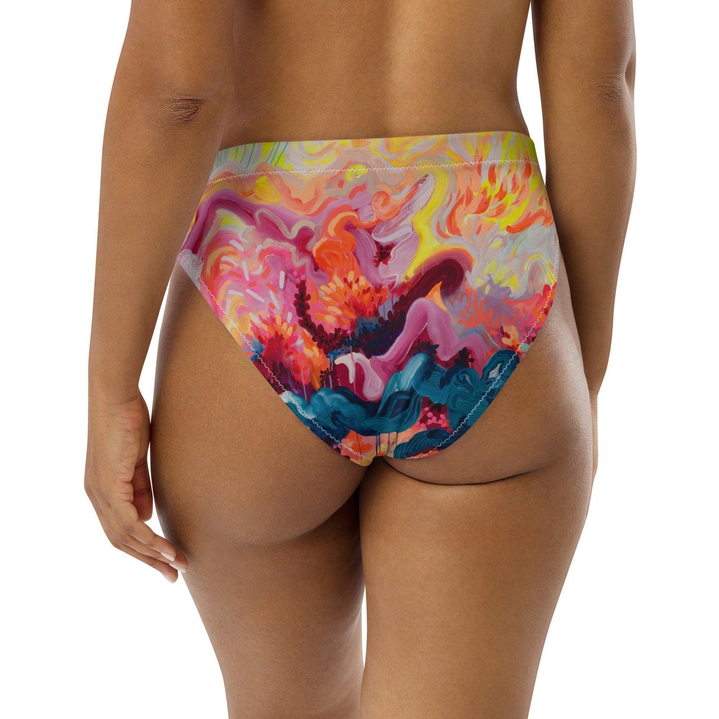 Wild Fire high-waisted bikini Bottoms by Julie Amlin-Julie Amlin-PaletTheory