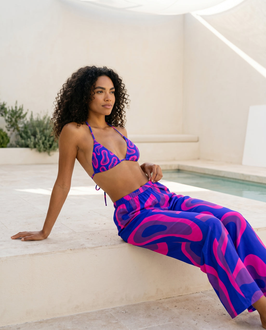 Blue Sea High-Rise Wide Leg Pants