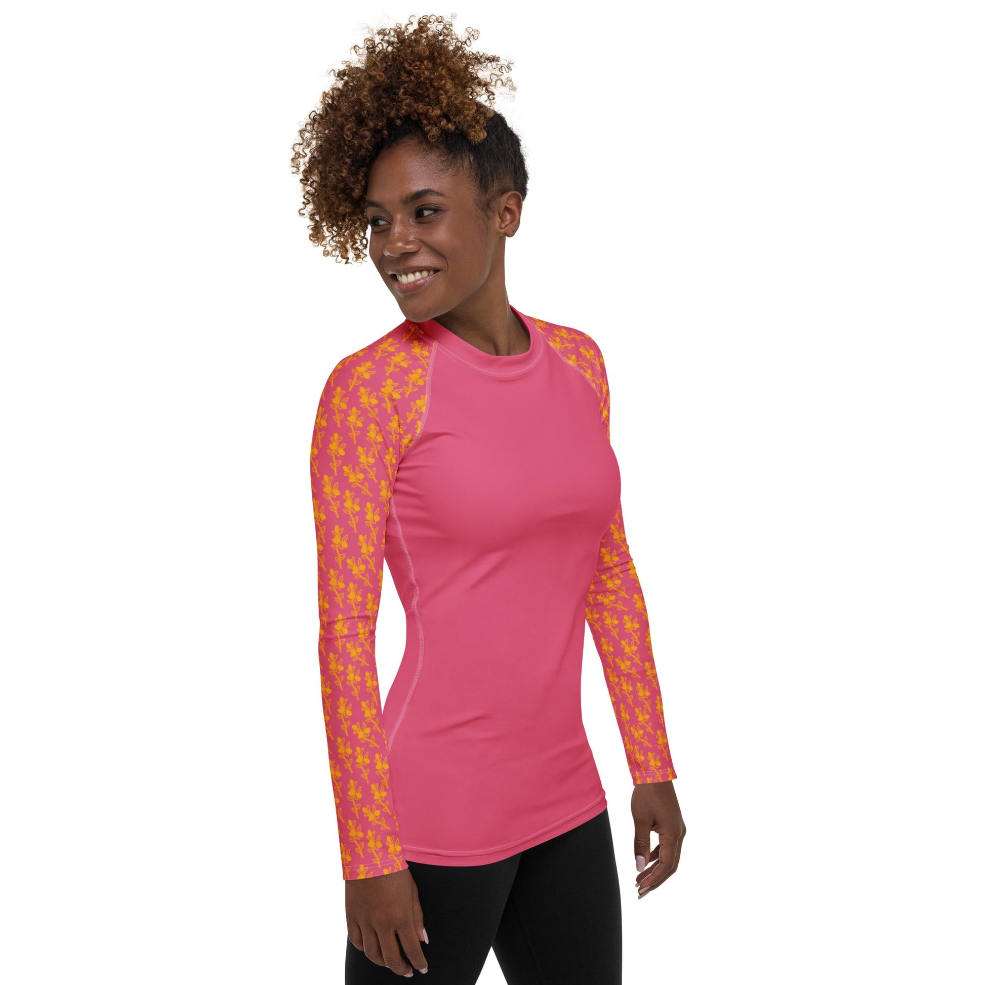 Conkerberry in Pink Women's Rash Guard - Milpali