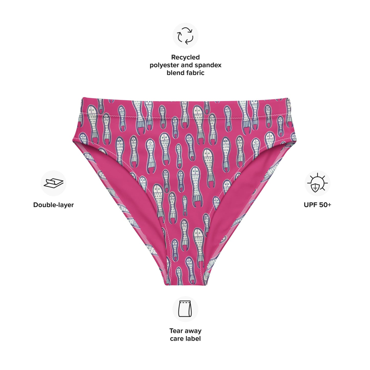 Ungud and Jiaa Dreaming high - waisted bikini bottom - Purple - Milpali