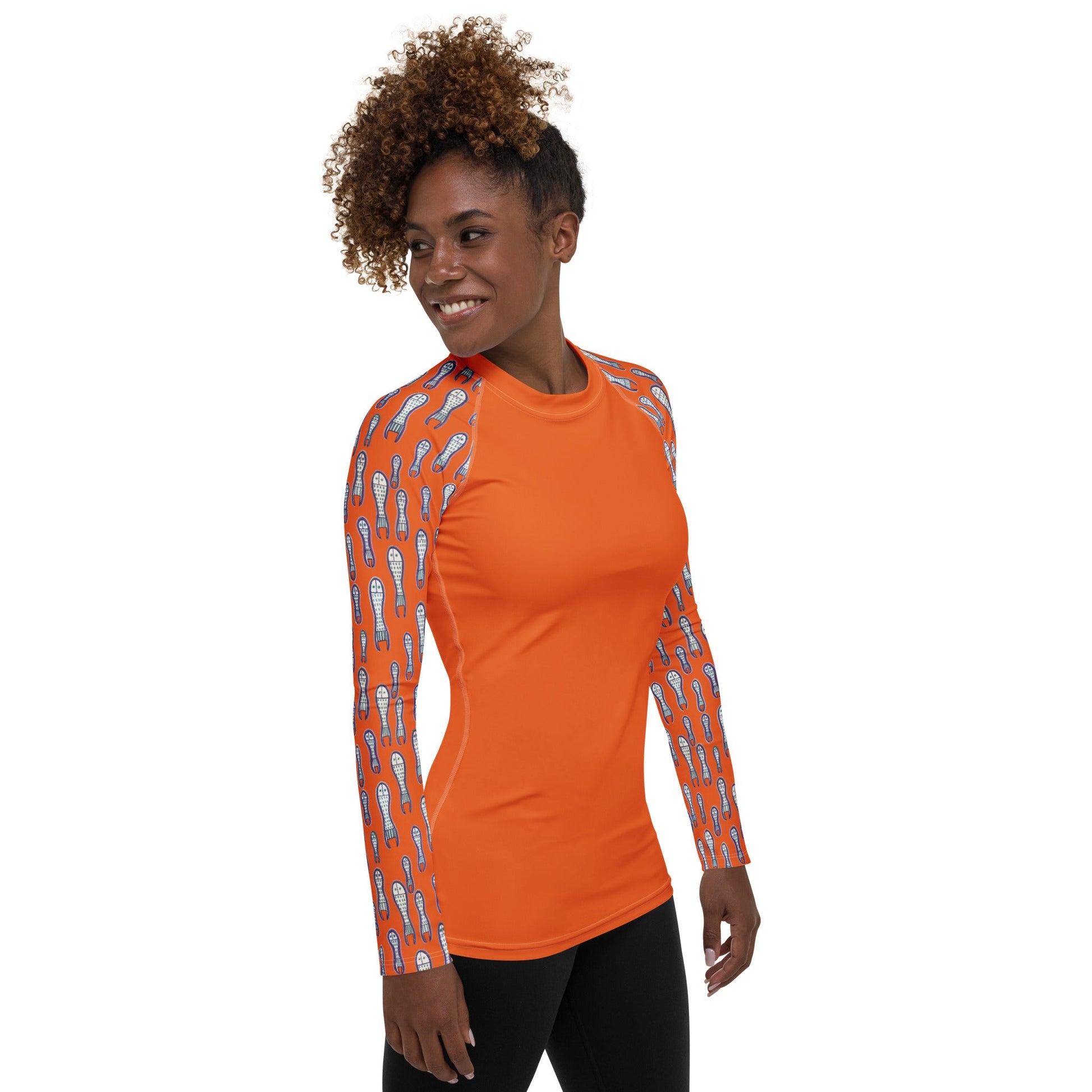 Ungud and Jiaa Dreaming Women's long sleeve Rash Guard - Orange - Milpali