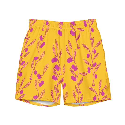 Wattle Tree Flower in Yellow - Men Swim Shorts - Milpali Men Shorts