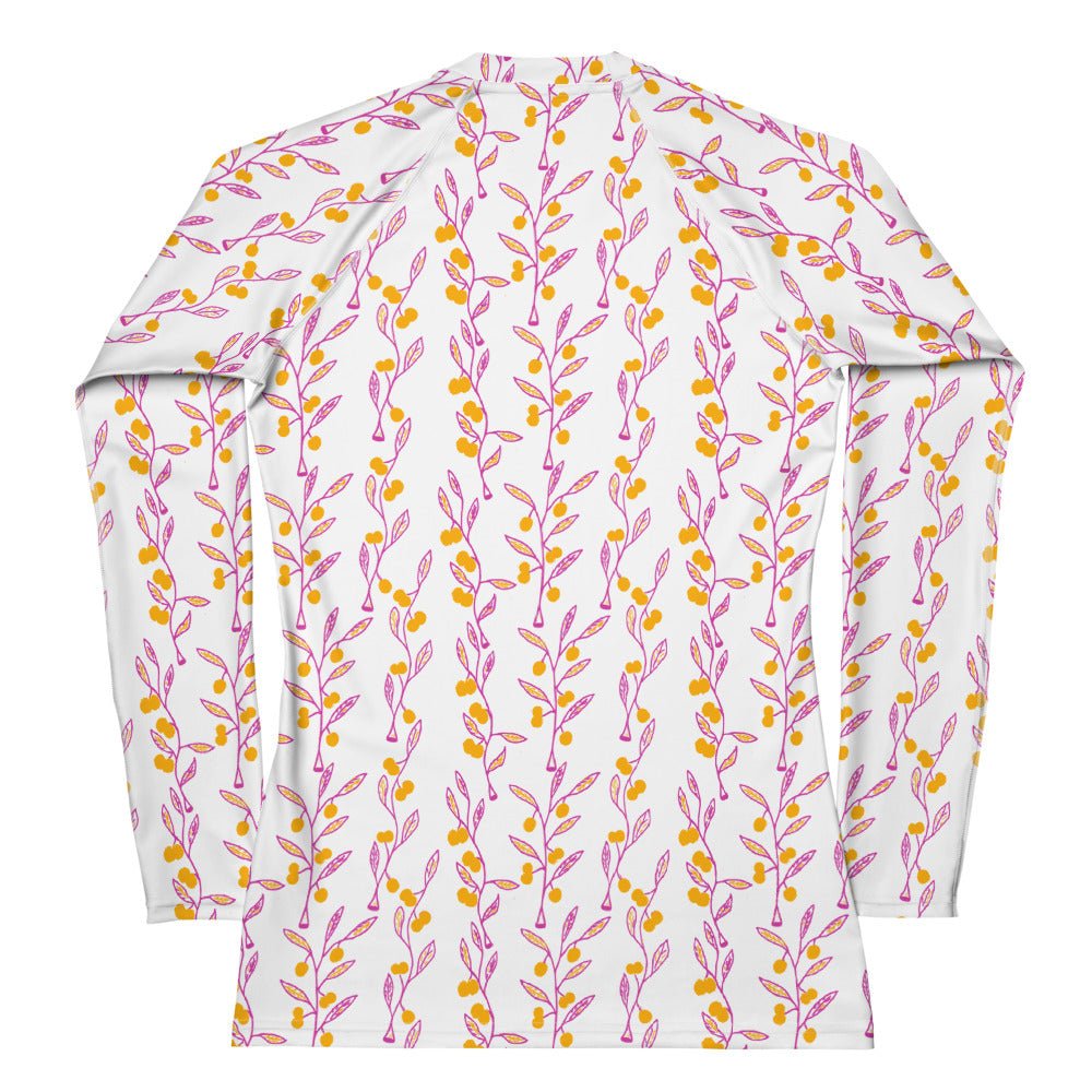Wattle Tree Flower Women Long Sleeve Rash Guard - Milpali