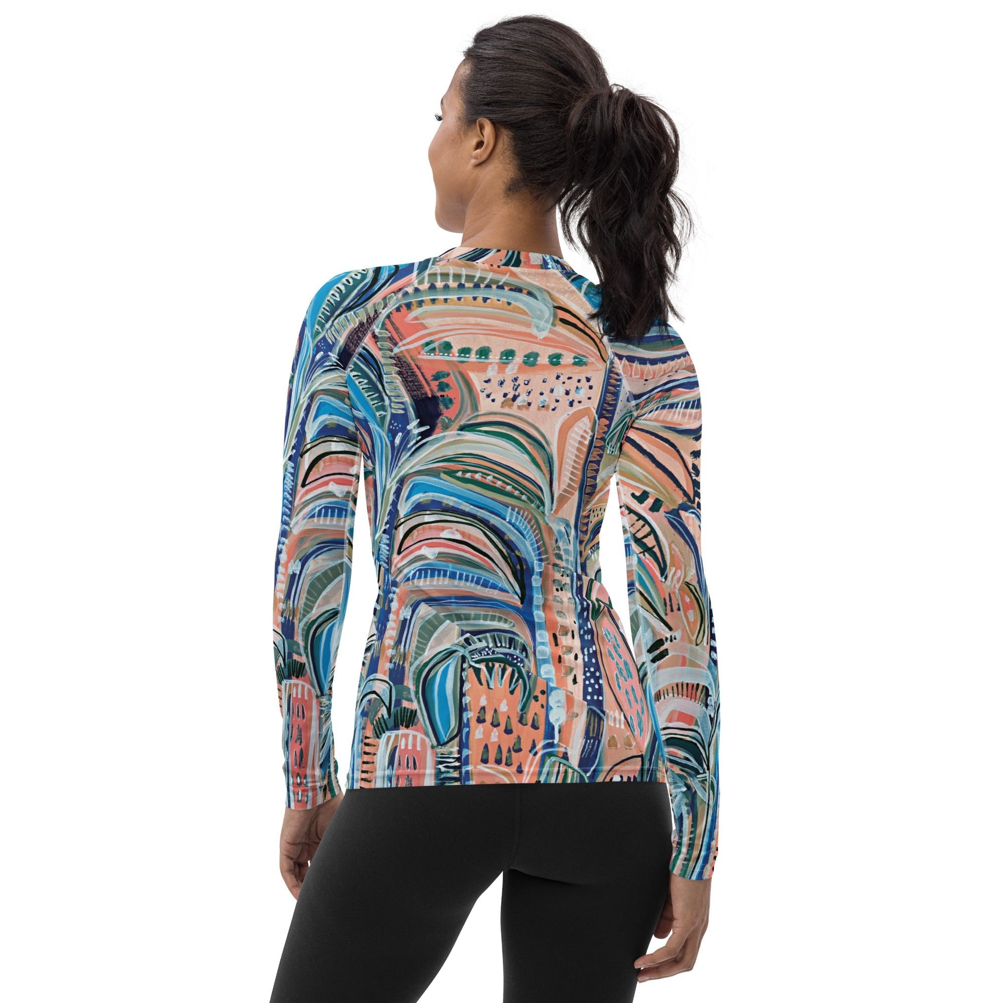 Beach Oasis - Long-sleeve Rashguard women-Carley Bourne-PaletTheory