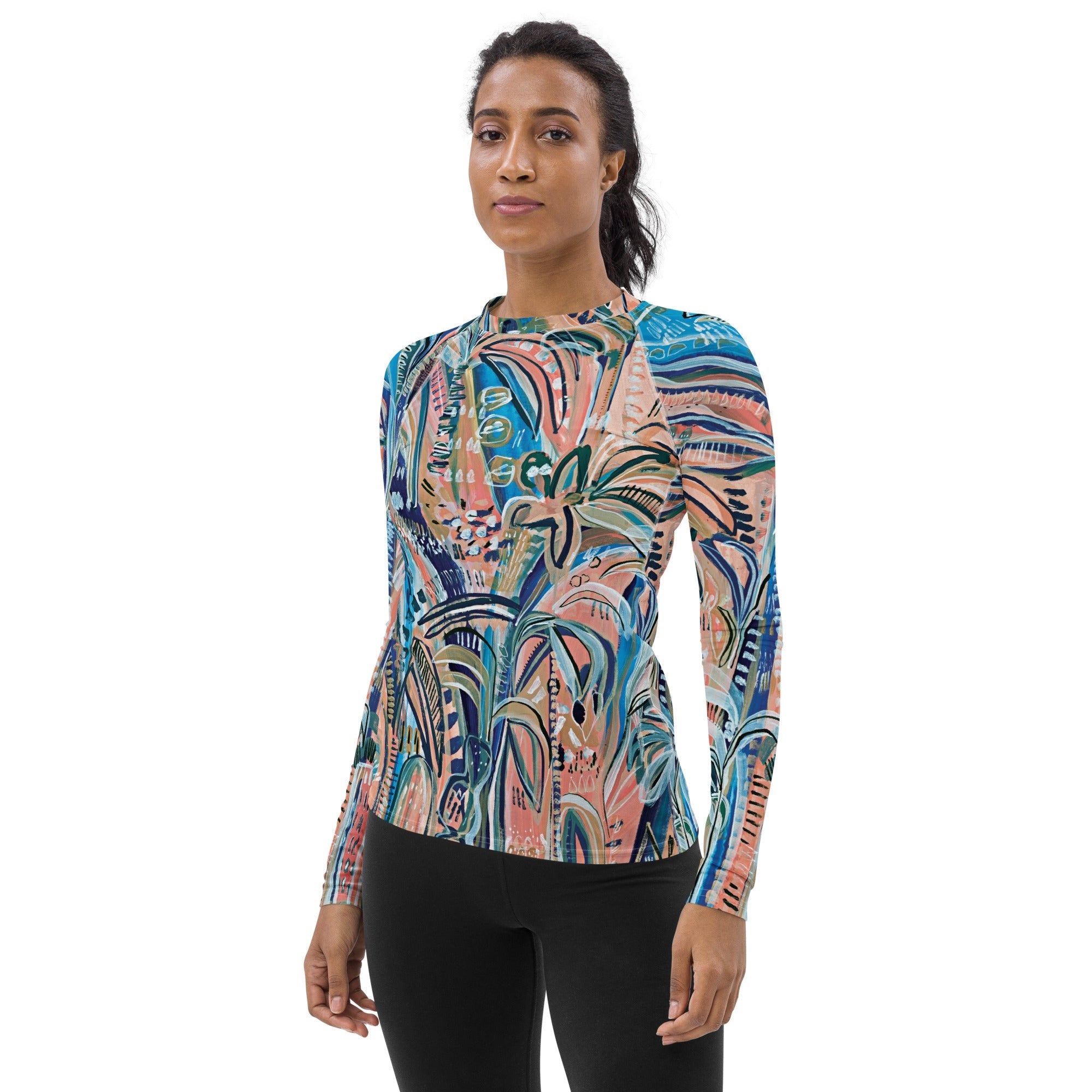 Beach Oasis - Long-sleeve Rashguard women-Carley Bourne-PaletTheory