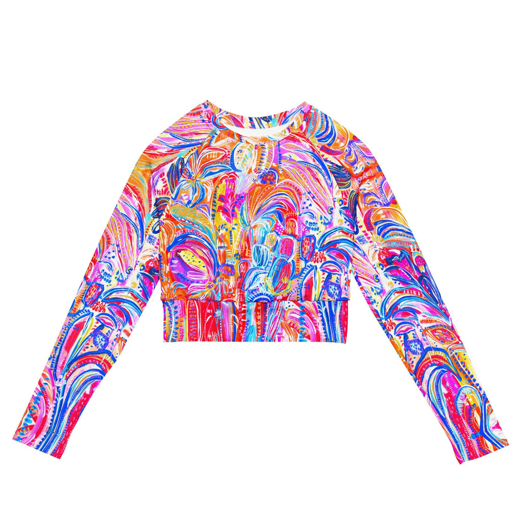 Floral Delight - Long-sleeve Crop Rashguard women-SALE-Carley Bourne-PaletTheory