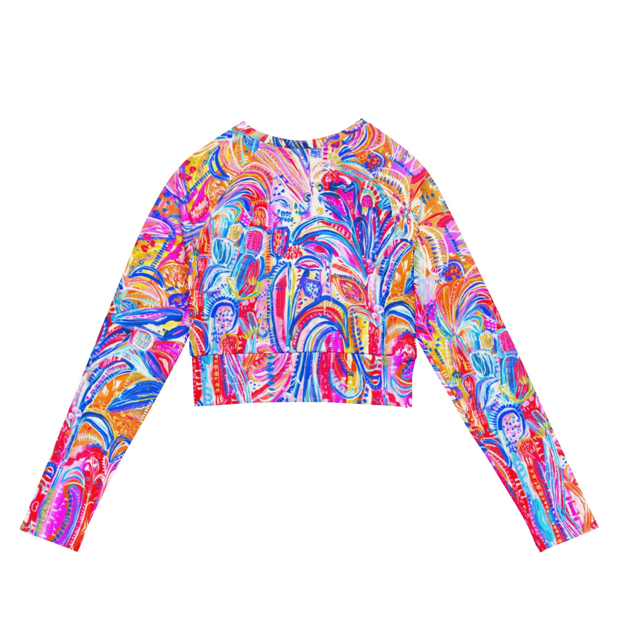 Floral Delight - Long-sleeve Crop Rashguard women-SALE-Carley Bourne-PaletTheory