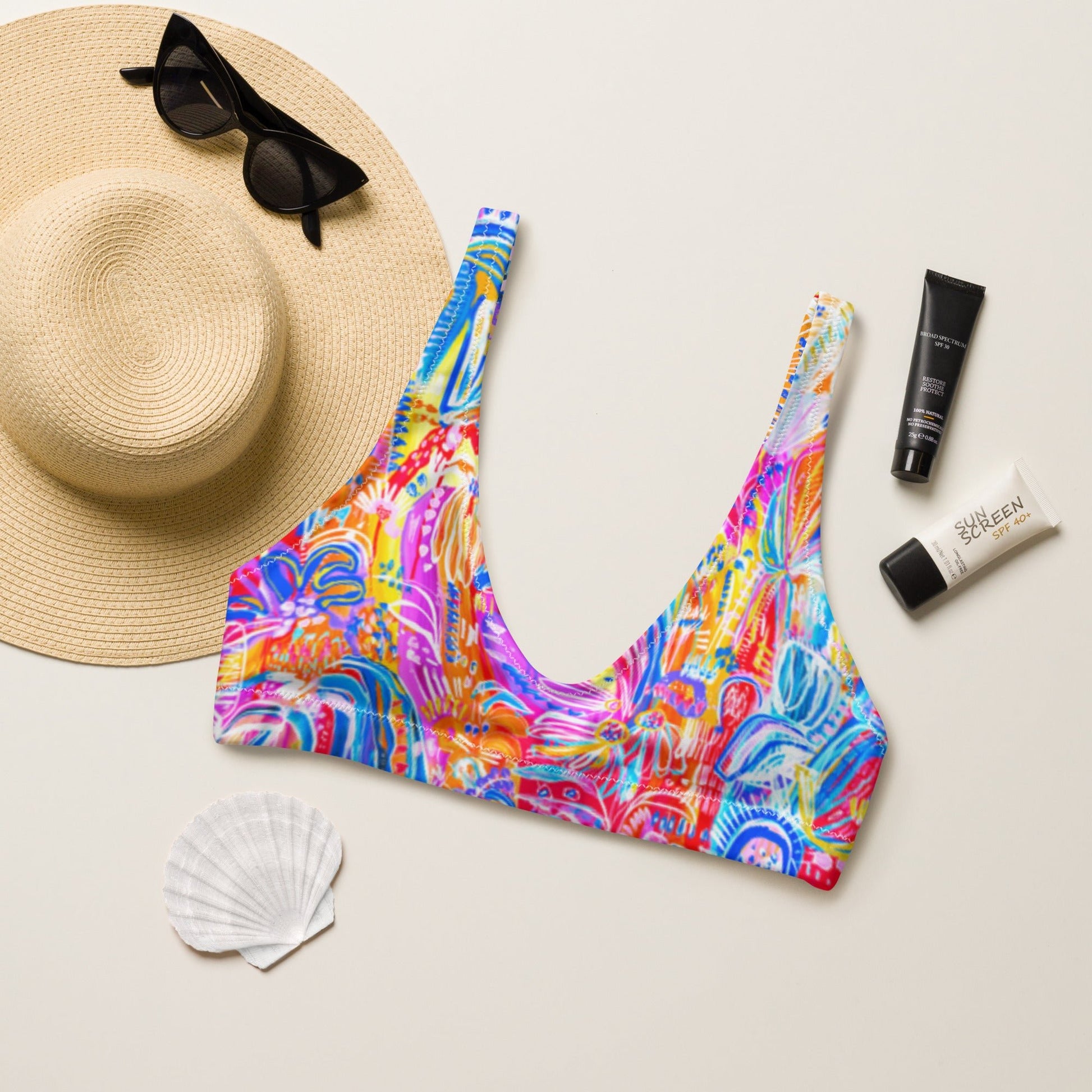 Floral Delight padded bikini top - Milpali Swimwear