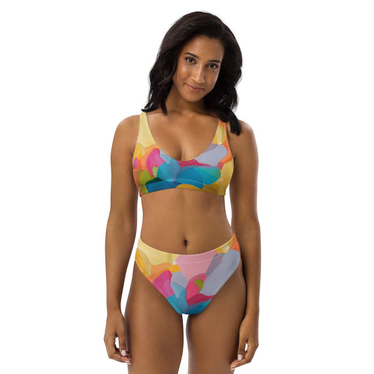 Perfect Day at the Beach - Yellow high-waisted bikini - Milpali Swimwear